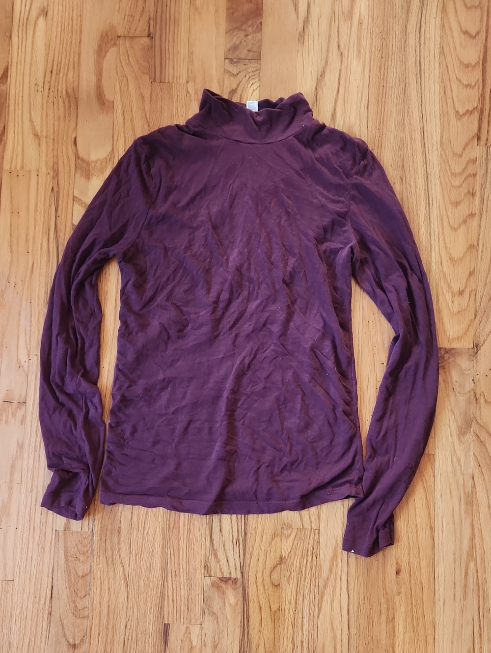 American Apparel Burgundu Mock Neck Long Sleeve- Size M